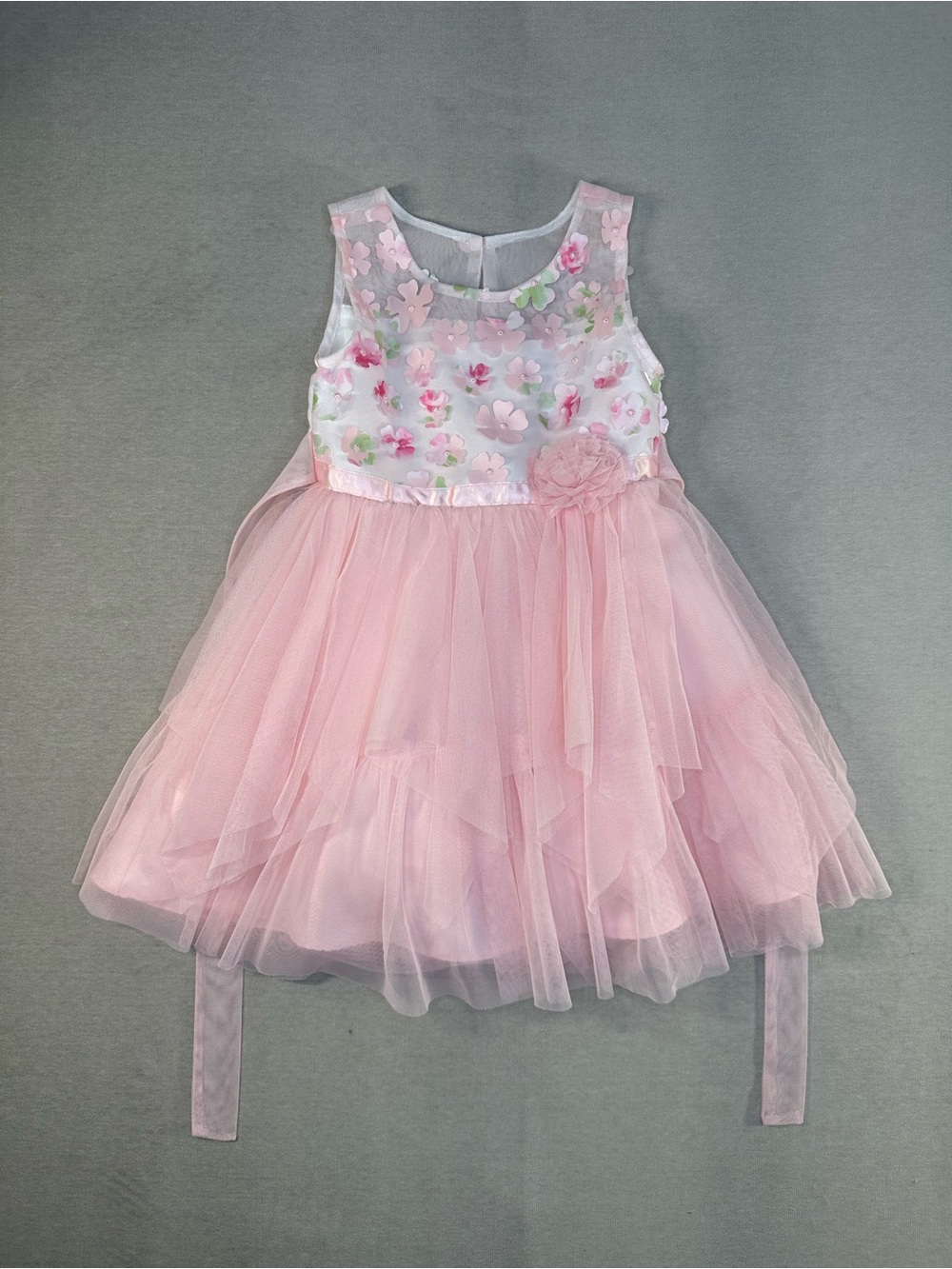 Jona Michelle Pink Floral Tulle Party Dress for Kids